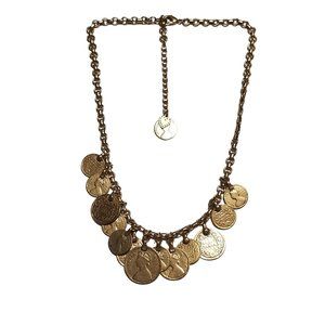 Stella & Dot Rio Single Strand Coin Necklace Gold